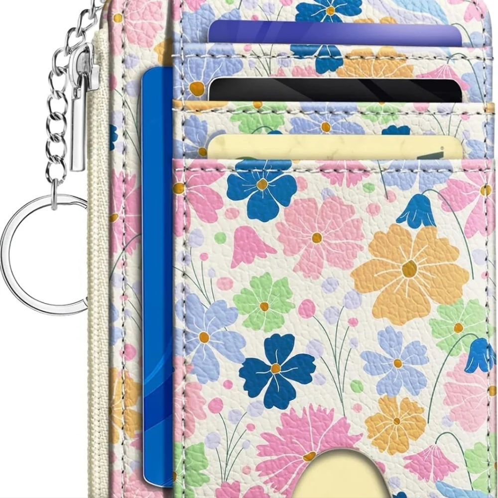 Floral Card Organizer with ID Window